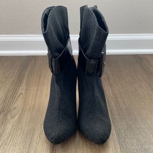 Jessica Simpson Makan Black Grey Tweed Boots